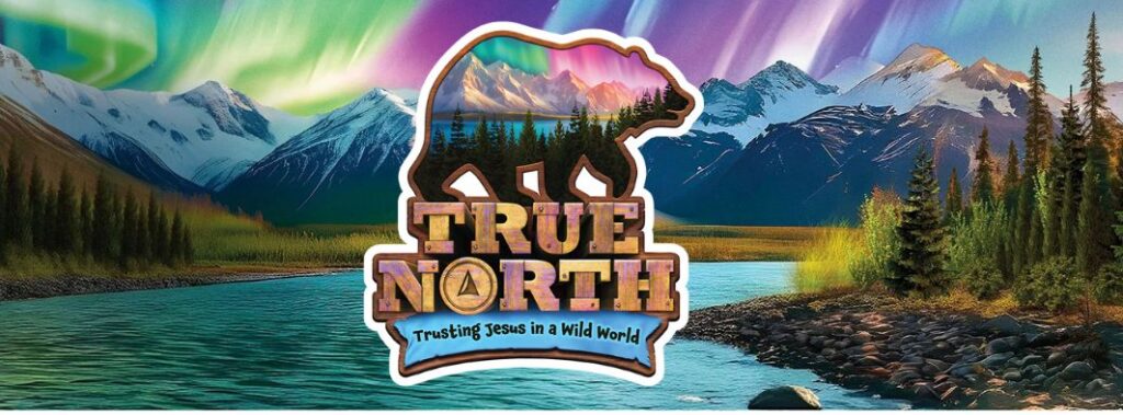 True North Logo header depicting a grizzly bear superimposed over a background of Denali and the Northern Lights
